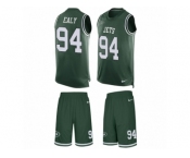 Men Nike New York Jets #94 Kony Ealy Limited Green Tank Top Suit NFL Jersey