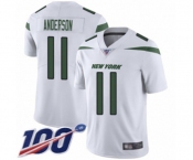 Men's New York Jets #11 Robby Anderson White Vapor Untouchable Limited Player 100th Season Football Jersey