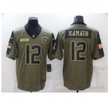 Men's New York Jets #12 Joe Namath Nike Olive 2021 Salute To Service Limited Player Jersey