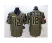Men's New York Jets #12 Joe Namath Nike Olive 2021 Salute To Service Limited Player Jersey