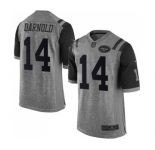 Men's New York Jets #14 Sam Darnold Limited Gray Gridiron Football Jersey
