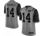 Men's New York Jets #14 Sam Darnold Limited Gray Gridiron Football Jersey