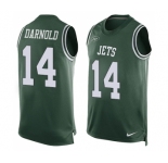 Men's New York Jets #14 Sam Darnold Limited Green Player Name & Number Tank Top Football Jersey