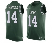 Men's New York Jets #14 Sam Darnold Limited Green Player Name & Number Tank Top Football Jersey