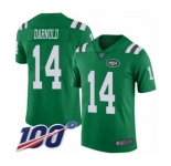 Men's New York Jets #14 Sam Darnold Limited Green Rush Vapor Untouchable 100th Season Football Jersey