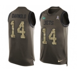 Men's New York Jets #14 Sam Darnold Limited Green Salute to Service Tank Top Football Jersey