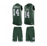 Men's New York Jets #14 Sam Darnold Limited Green Tank Top Suit Football Jersey