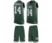 Men's New York Jets #14 Sam Darnold Limited Green Tank Top Suit Football Jersey