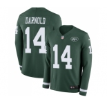 Men's New York Jets #14 Sam Darnold Limited Green Therma Long Sleeve Football Jersey