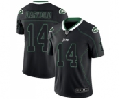 Men's New York Jets #14 Sam Darnold Limited Lights Out Black Rush Football Jersey