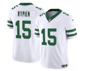 Men's New York Jets #15 Brett Rypien 2023 F.U.S.E. White Throwback Vapor Untouchable Limited Football Stitched Jersey