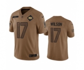 Men's New York Jets #17 Garrett Wilson 2023 Brown Salute To Service Limited Football Stitched Jersey