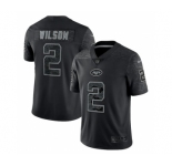 Men's New York Jets #2 Zach Wilson Black Reflective Limited Stitched Jersey