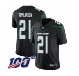 Men's New York Jets #21 LaDainian Tomlinson Black Alternate Vapor Untouchable Limited Player 100th Season Football Jersey