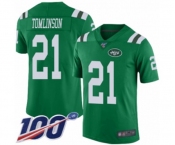 Men's New York Jets #21 LaDainian Tomlinson Limited Green Rush Vapor Untouchable 100th Season Football Jersey