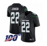 Men's New York Jets #22 Trumaine Johnson Black Alternate Vapor Untouchable Limited Player 100th Season Football Jersey