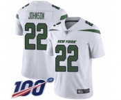 Men's New York Jets #22 Trumaine Johnson White Vapor Untouchable Limited Player 100th Season Football Jersey