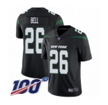 Men's New York Jets #26 Le'Veon Bell Black Alternate Vapor Untouchable Limited Player 100th Season Football Jersey