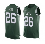 Men's New York Jets #26 Le'Veon Bell Limited Green Player Name & Number Tank Top Football Jersey