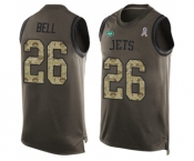 Men's New York Jets #26 Le'Veon Bell Limited Green Salute to Service Tank Top Football Jersey