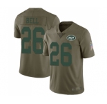 Men's New York Jets #26 Le'Veon Bell Limited Olive 2017 Salute to Service Football Jersey