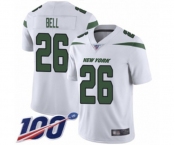 Men's New York Jets #26 Le'Veon Bell White Vapor Untouchable Limited Player 100th Season Football Jersey