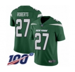 Men's New York Jets #27 Darryl Roberts Green Team Color Vapor Untouchable Limited Player 100th Season Football Jersey