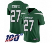 Men's New York Jets #27 Darryl Roberts Green Team Color Vapor Untouchable Limited Player 100th Season Football Jersey