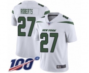 Men's New York Jets #27 Darryl Roberts White Vapor Untouchable Limited Player 100th Season Football Jersey