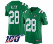 Men's New York Jets #28 Curtis Martin Limited Green Rush Vapor Untouchable 100th Season Football Jersey