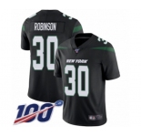 Men's New York Jets #30 Rashard Robinson Black Alternate Vapor Untouchable Limited Player 100th Season Football Jersey