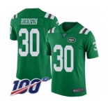 Men's New York Jets #30 Rashard Robinson Limited Green Rush Vapor Untouchable 100th Season Football Jersey