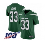 Men's New York Jets #33 Jamal Adams Green Team Color Vapor Untouchable Limited Player 100th Season Football Jersey