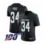 Men's New York Jets #34 Brian Poole Black Alternate Vapor Untouchable Limited Player 100th Season Football Jersey