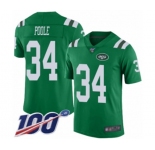 Men's New York Jets #34 Brian Poole Limited Green Rush Vapor Untouchable 100th Season Football Jersey