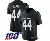 Men's New York Jets #44 Harvey Langi Black Alternate Vapor Untouchable Limited Player 100th Season Football Jersey