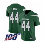 Men's New York Jets #44 Harvey Langi Green Team Color Vapor Untouchable Limited Player 100th Season Football Jersey