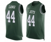 Men's New York Jets #44 Harvey Langi Limited Green Player Name & Number Tank Top Football Jersey