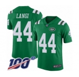 Men's New York Jets #44 Harvey Langi Limited Green Rush Vapor Untouchable 100th Season Football Jersey