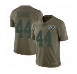 Men's New York Jets #44 Harvey Langi Limited Olive 2017 Salute to Service Football Jersey