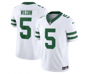Men's New York Jets #5 Garrett Wilson White 2023 F.U.S.E. Vapor Limited Throwback Stitched Football Jersey