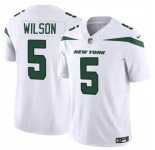 Men's New York Jets #5 Garrett Wilson White 2023 F.U.S.E. Vapor Untouchable Limited Football Stitched Jersey