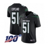 Men's New York Jets #51 Brandon Copeland Black Alternate Vapor Untouchable Limited Player 100th Season Football Jersey