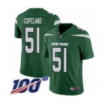 Men's New York Jets #51 Brandon Copeland Green Team Color Vapor Untouchable Limited Player 100th Season Football Jersey