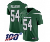 Men's New York Jets #54 Avery Williamson Green Team Color Vapor Untouchable Limited Player 100th Season Football Jersey