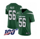Men's New York Jets #56 Jachai Polite Green Team Color Vapor Untouchable Limited Player 100th Season Football Jersey