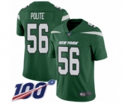 Men's New York Jets #56 Jachai Polite Green Team Color Vapor Untouchable Limited Player 100th Season Football Jersey