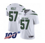 Men's New York Jets #57 C.J. Mosley White Vapor Untouchable Limited Player 100th Season Football Jersey