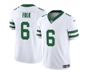 Men's New York Jets #6 Nick Folk White 2025 F.U.S.E. Vapor Untouchable Limited Football Stitched Jersey