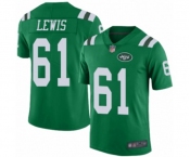 Men's New York Jets #61 Alex Lewis Limited Green Rush Vapor Untouchable Football Jersey